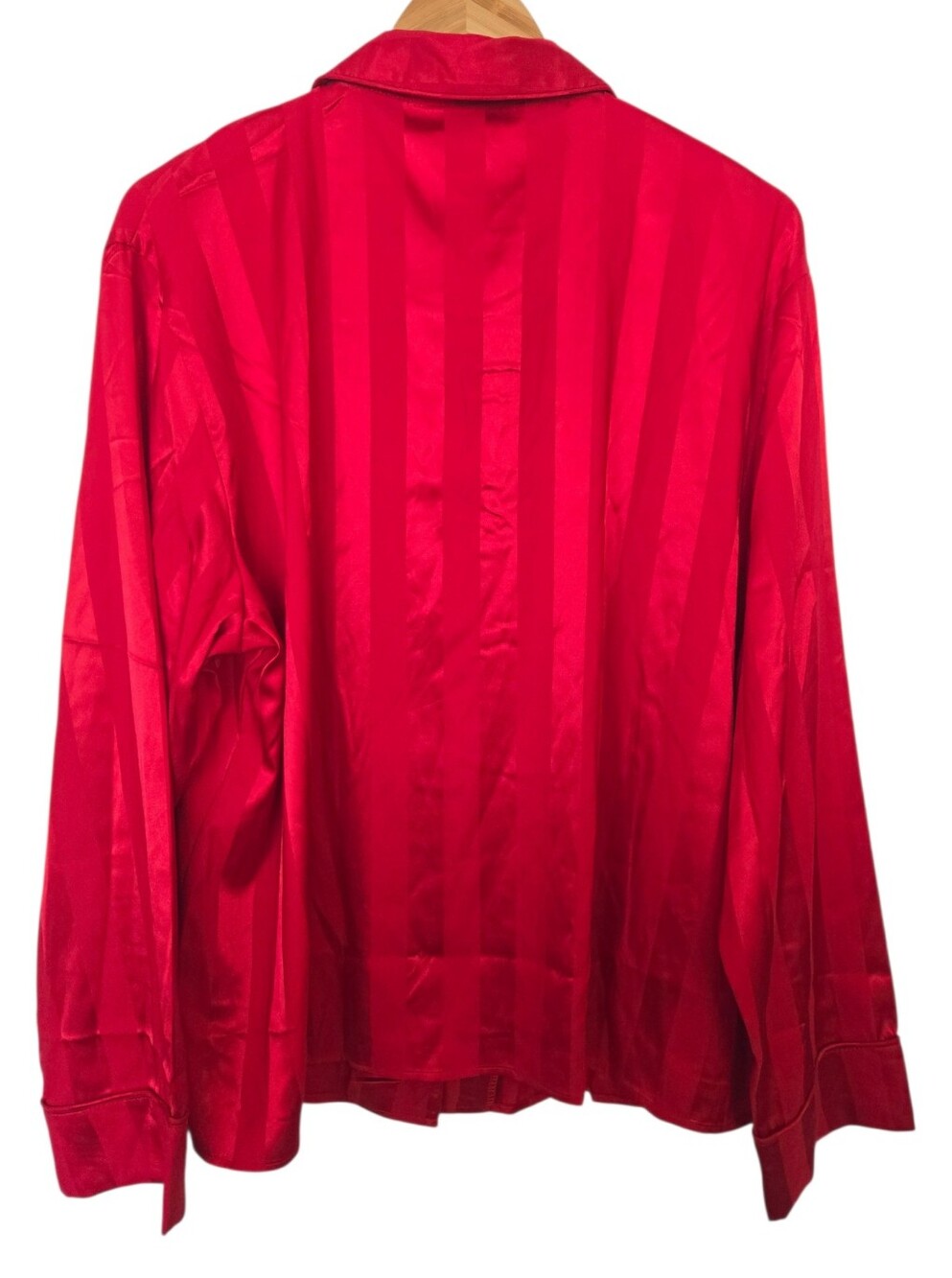 NWT Lilac + London Crimson Satin Stripe Pajama Set XXL | Luxe Button Front Top & - Picture 4 of 5